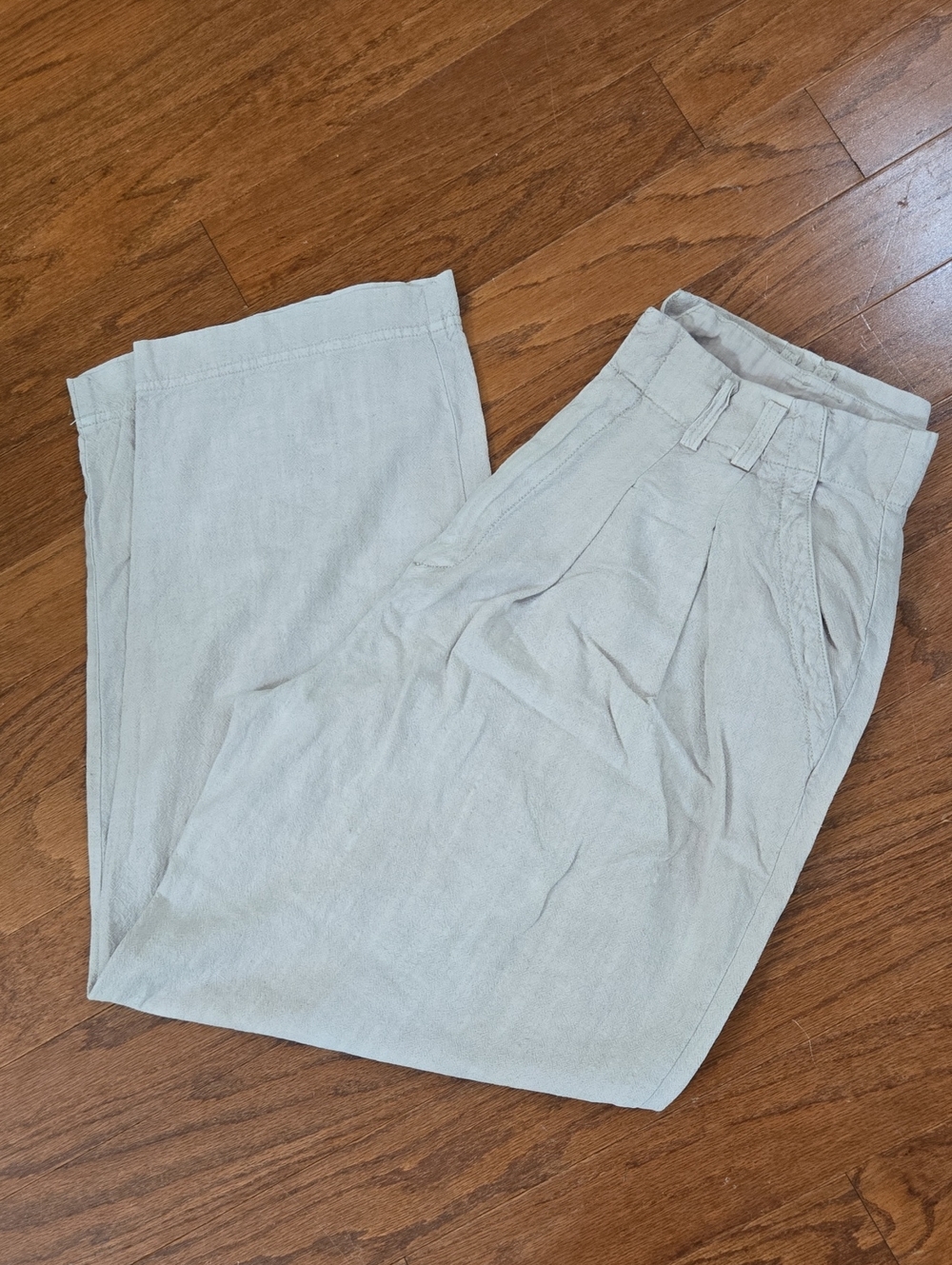 Free People Women's Linen Viscose Blend  Pleated Pants
